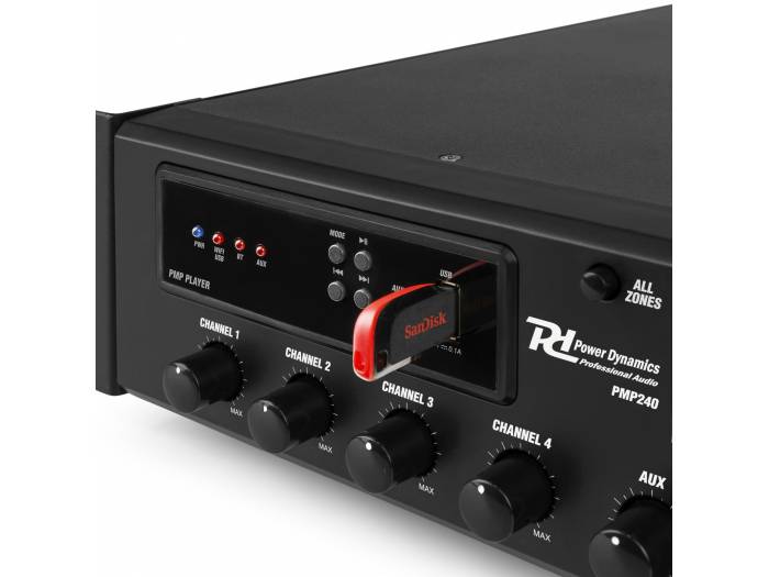 Power Dynamics PMP240 Amplificador mezclador para instalación 240W 6 zonas  954012 - 4