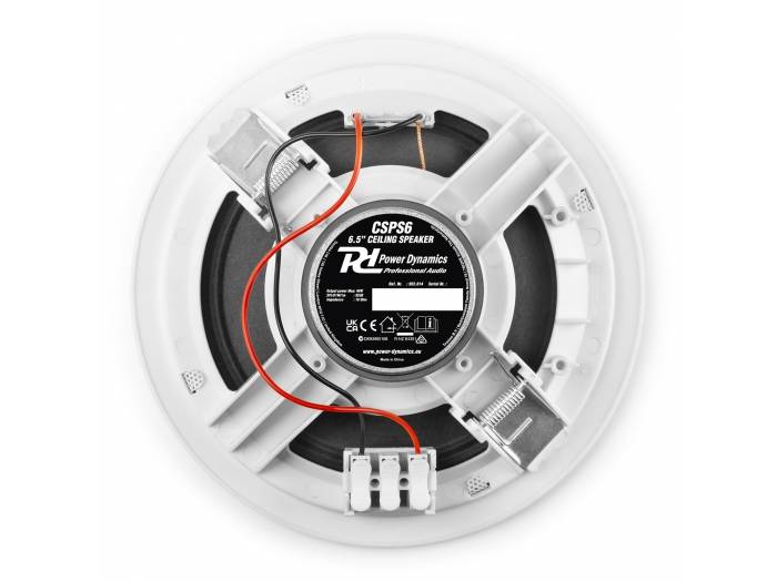 Power Dynamics CSPS6 Altavoz de techo 16 Ohm 6.5" Basic Blanco  952614 - 11
