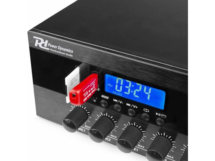 Power Dynamics PDW360MP3 Mezclador amplificado PA 360W/100V 6 zonas  952086 - 8