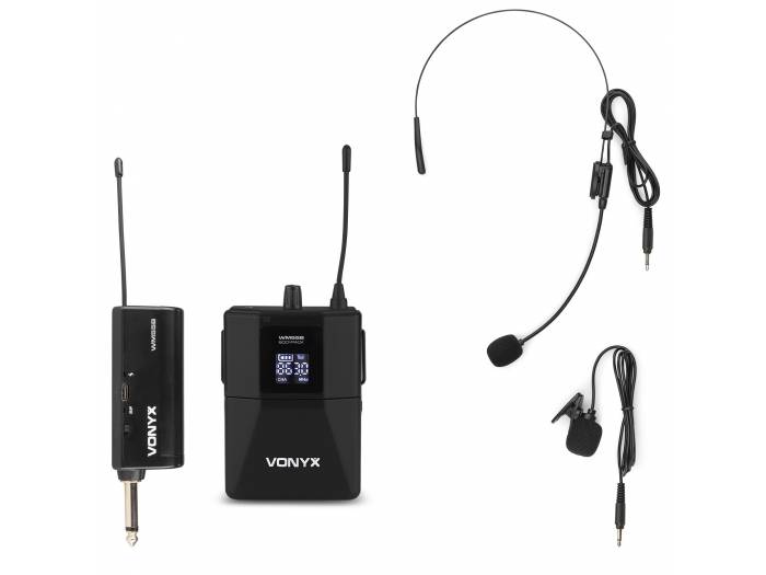Vonyx WM55B Micrófono de petaca inalámbrico UHF plug-and-play  179202 - 14