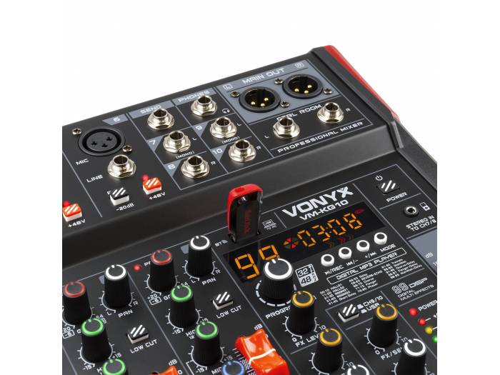 VONYX VM-KG10 Mezclador para música 10 canales BT/DSP/USB grabación - 3
