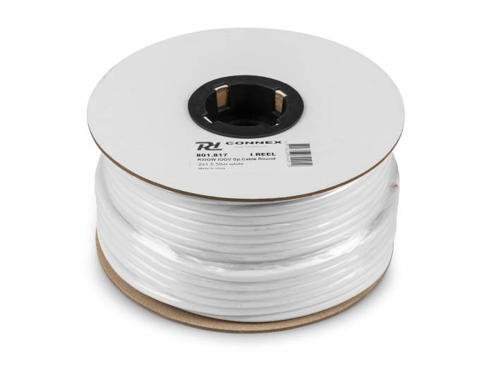 PD-Connex RX10W Cable altavoz linea de 100V. 2 x 1.5mm. 15A. Blanco. 50m  801817