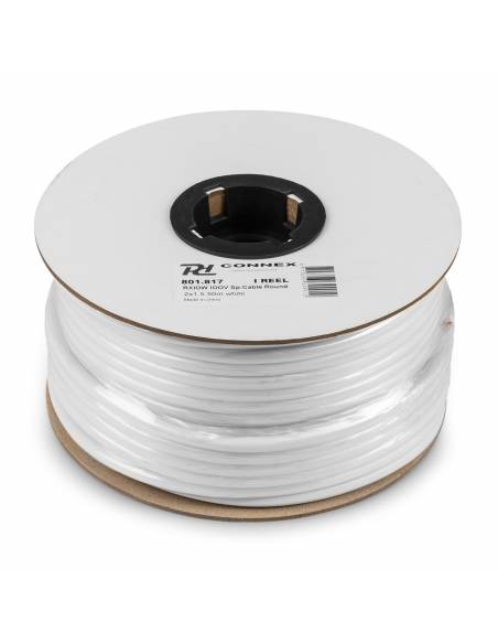 PD-Connex RX10W Cable altavoz linea de 100V. 2 x 1.5mm. 15A. Blanco. 50m  801817