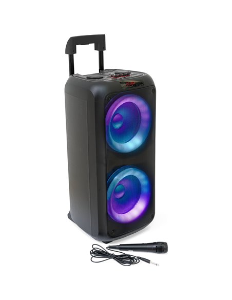 IBIS 2x 8'' 600W HI-POWER SPEAKER WITH LIGHT AND TROLLEY VENUS600
