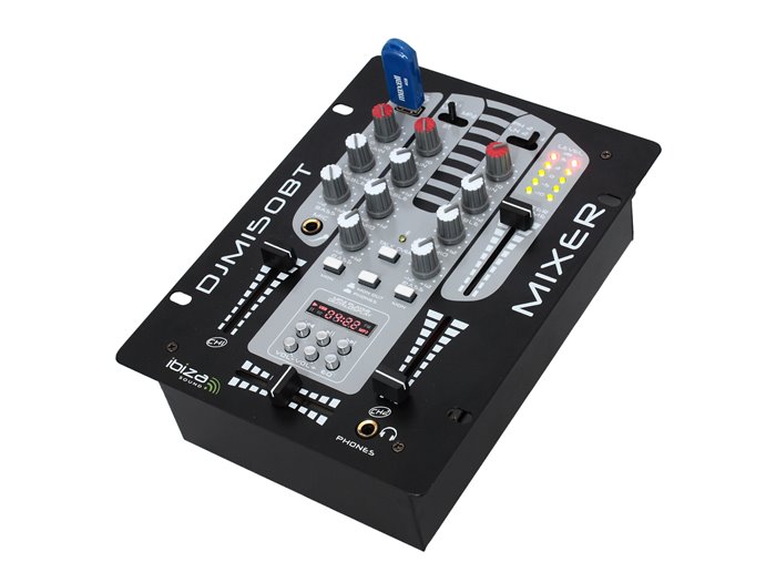 IBIS 5-CH DJ MIXER WITH DIGITAL USB + BLUETOOTH DJM150USB-BT