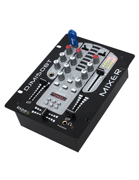 IBIS 5-CH DJ MIXER WITH DIGITAL USB + BLUETOOTH DJM150USB-BT