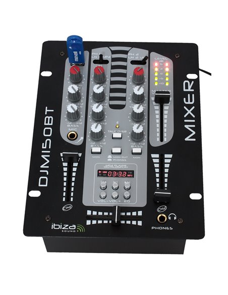 IBIS 5-CH DJ MIXER WITH DIGITAL USB + BLUETOOTH DJM150USB-BT