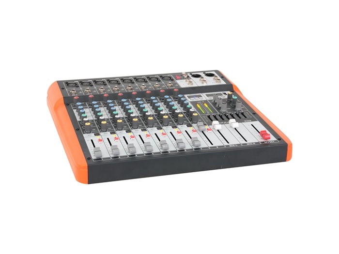 IBIS 8-CH MIXER USB/BT, +48V,1xAUX,1xEFFECT, 7-EQ MX802