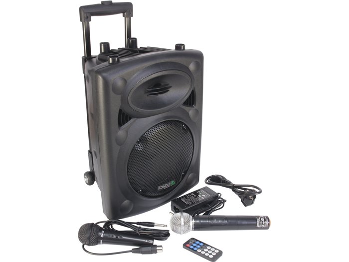 IBIS 8'' PORTABLE KARAOKE SET W/ VHF MIC/WIRED MIC/USB-SD/BT/VOX CONTROL PORT8VHF-BT PORT8VHF-BT