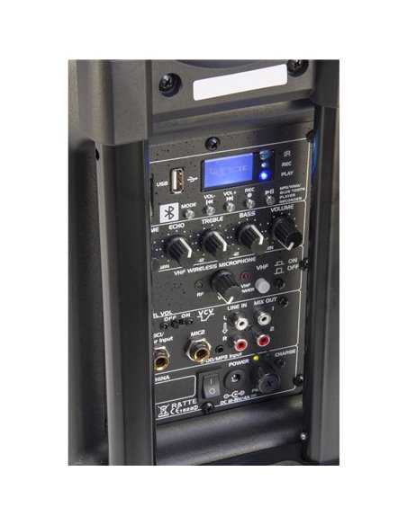 IBIS 8'' PORTABLE KARAOKE SET W/ VHF MIC/WIRED MIC/USB-SD/BT/VOX CONTROL PORT8VHF-BT PORT8VHF-BT
