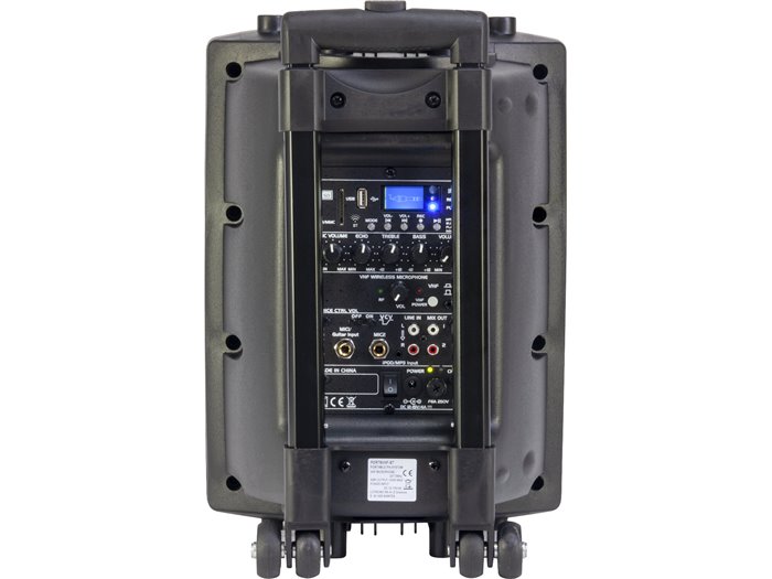 IBIS 8'' PORTABLE KARAOKE SET W/ VHF MIC/WIRED MIC/USB-SD/BT/VOX CONTROL PORT8VHF-BT PORT8VHF-BT