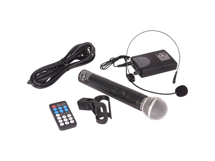 IBIS 12'' PORTABLE PA SYSTEM W/ 2 VHF MIC /USB-SD REC /VOX, BLUETOOTH PORT12VHF-BT PORT12VHF-BT