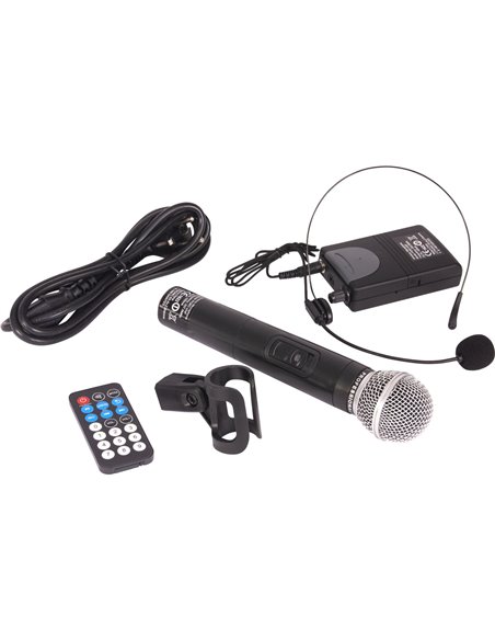 IBIS 12'' PORTABLE PA SYSTEM W/ 2 VHF MIC /USB-SD REC /VOX, BLUETOOTH PORT12VHF-BT PORT12VHF-BT