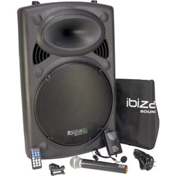 IBIS 15'' PORTABLE PA SYSTEM W/ 2 VHF MIC /USB-SD BLUETOOTH /VOX CONTROL PORT15VHF-BT PORT15VHF-BT