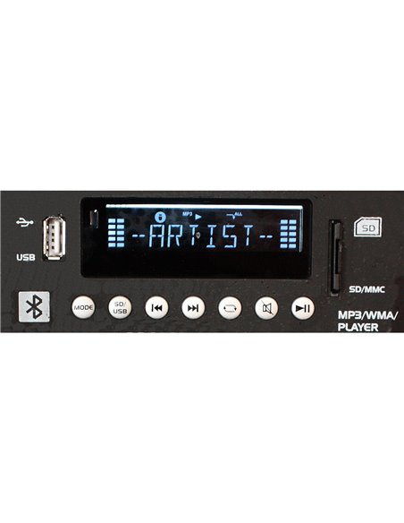 IBIS 12'' PORTABLE PA SYSTEM W/ 2 UHF MIC /USB-SD /VOX, BLUETOOTH PORT12UHF PORT12UHF-BT