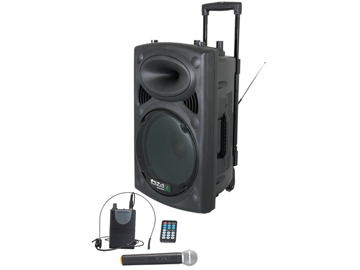 IBIS 12'' PORTABLE PA SYSTEM W/ 2 UHF MIC /USB-SD /VOX, BLUETOOTH PORT12UHF PORT12UHF-BT