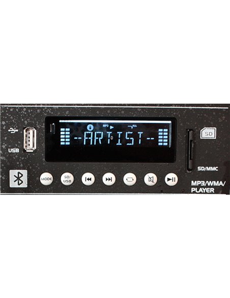 IBIS 15'' PORTABLE PA SYSTEM W/ 2 UHF MIC /USB-SD BLUETOOTH /VOX CONTROL PORT15UHF PORT15UHF-BT