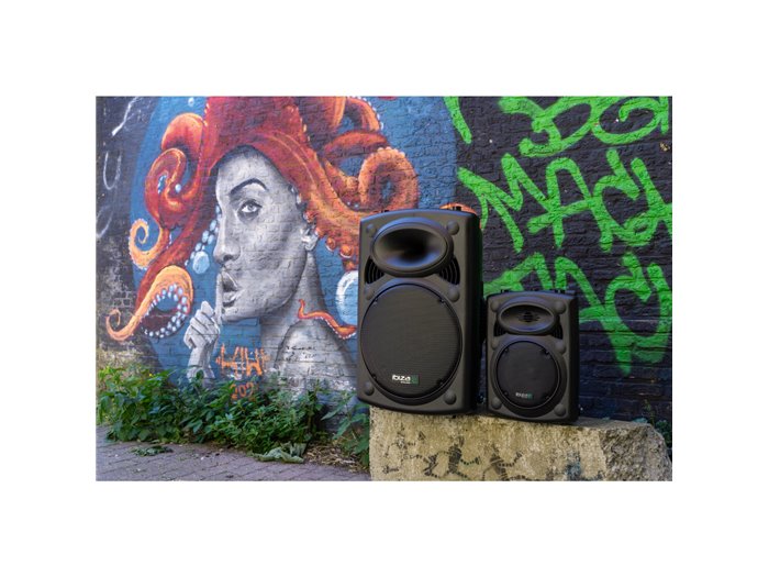 IBIS 15'' PORTABLE PA SYSTEM W/ 2 UHF MIC /USB-SD BLUETOOTH /VOX CONTROL PORT15UHF PORT15UHF-BT