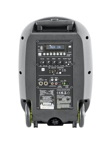 IBIS 8'' PORTABLE PA SYSTEM/2 VHF MIC/USB-MP3/VOX, BLUETOOTH PORT8VHF-MKII-TWS