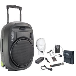 IBIZA SOUND 12'' PORTABLE PA SYSTEM/2 VHF MIC/USB-MP3/VOX, BLUETOOTH PORT12VHF-MKII-TWS