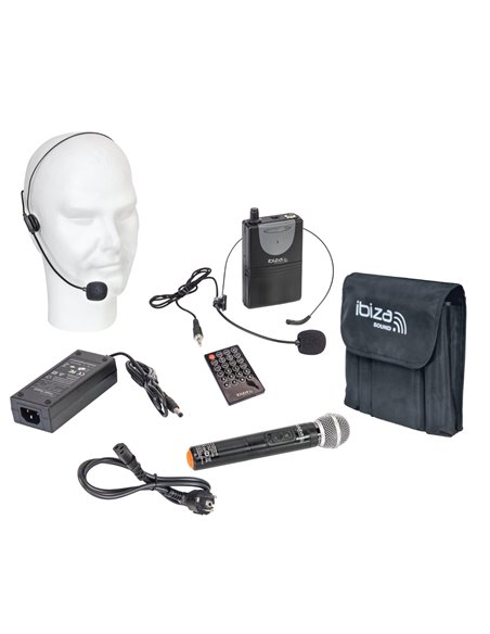 IBIS 15’’ PORTABLE PA SYSTEM/2 VHF MIC/USB-MP3/VOX, BLUETOOTH, TWD PORT15VHF-MKII-TWS