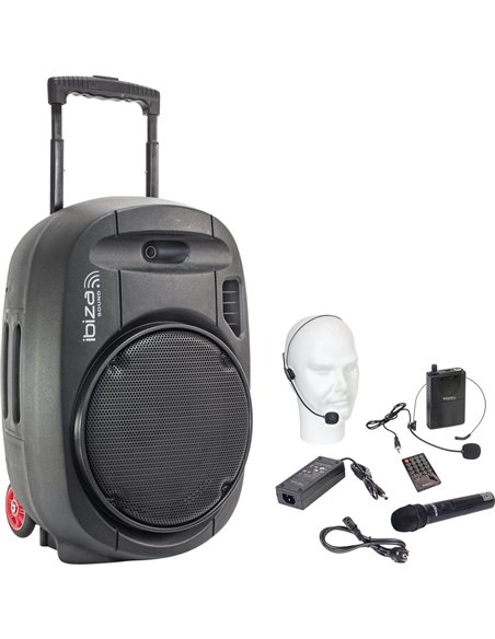 IBIS 12'' PORTABLE PA SYSTEM/2 UHF MIC/USB-MP3/VOX, BLUETOOTH, TWS PORT12UHF-MKII-TWS