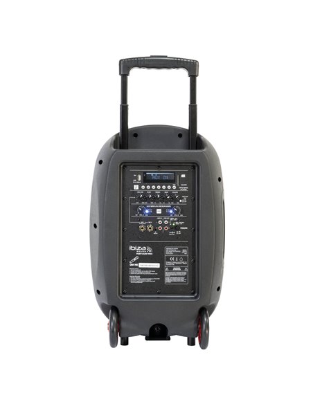 IBIS 12'' PORTABLE PA SYSTEM/2 UHF MIC/USB-MP3/VOX, BLUETOOTH, TWS PORT12UHF-MKII-TWS