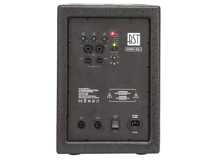 BST BST - 2-WAY SOUND SYSTEM 2.1  WITH TWO 4 SAT + 10 BASS REFLEX SUBWOOFER 400W RMS (2 cartons) FIRST-S2.1