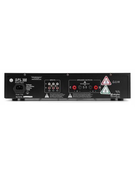 Skytec SPL 300MP3 Amplificador con LEDs azules EQ Negro  178764 - 5