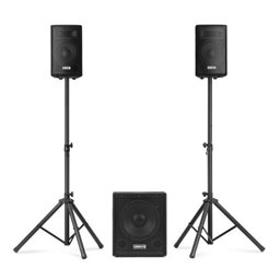 Vonyx VX0812BT 2.1 Pack de altavoces activos con subwoofer de 12" satélites de 8" y bluetooth 2