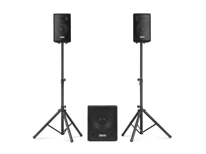 Vonyx VX0812BT 2.1 Pack de altavoces activos con subwoofer de 12" satélites de 8" y bluetooth