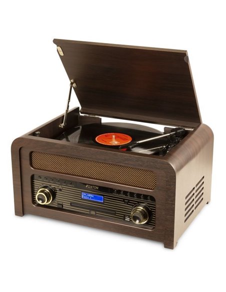 Fenton Nashville Tocadiscos retro con Bluetooth, reproductor de CD y radio FM y DAB