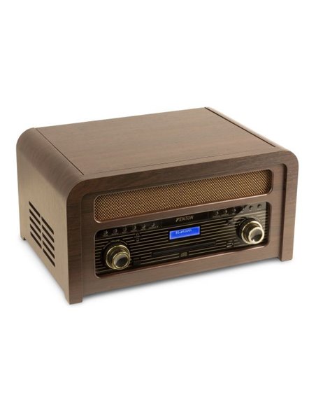 Fenton Nashville Tocadiscos retro con Bluetooth, reproductor de CD y radio FM y DAB