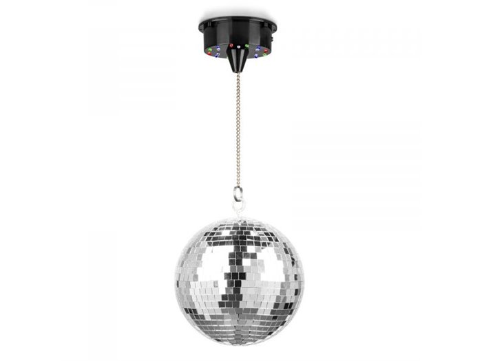 Fuzzix MB20ML Bola de Discoteca 20 cm - con motor a pilas y LED RGBW