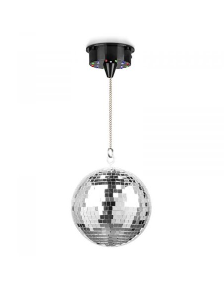 Fuzzix MB20ML Bola de Discoteca 20 cm - con motor a pilas y LED RGBW