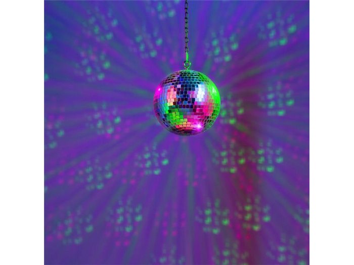 Fuzzix MB20ML Bola de Discoteca 20 cm - con motor a pilas y LED RGBW