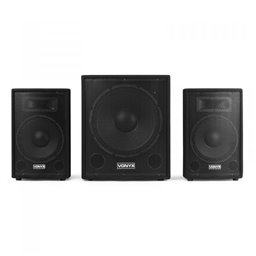 Vonyx VX1015BT 2.1 Pack de altavoces activos con subwoofer de 15" satélites de 10" y bluetooth 2