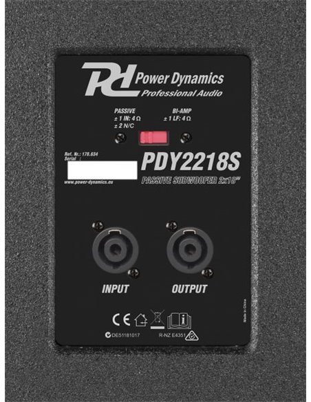 Power Dynamics - PDY2218S - Subwoofer pasivo 2 x 18 pulgadas 2000 W