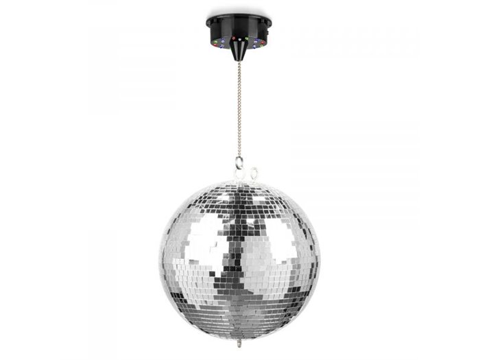 Fuzzix MB30ML Bola de Discoteca 30 cm - con motor a pilas y LED RGBW