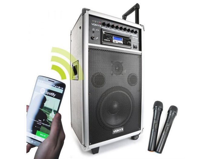 Vonyx ST100 MK2 Sistema de Sonido Portátil 8" Bluetooth/CD/MP3