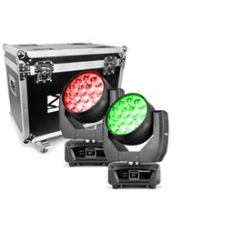 BeamZ MHL1912 Moving Head Wash with Zoom 2pcs in Flightcase