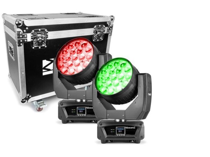 BeamZ MHL1912 Moving Head Wash with Zoom 2pcs in Flightcase