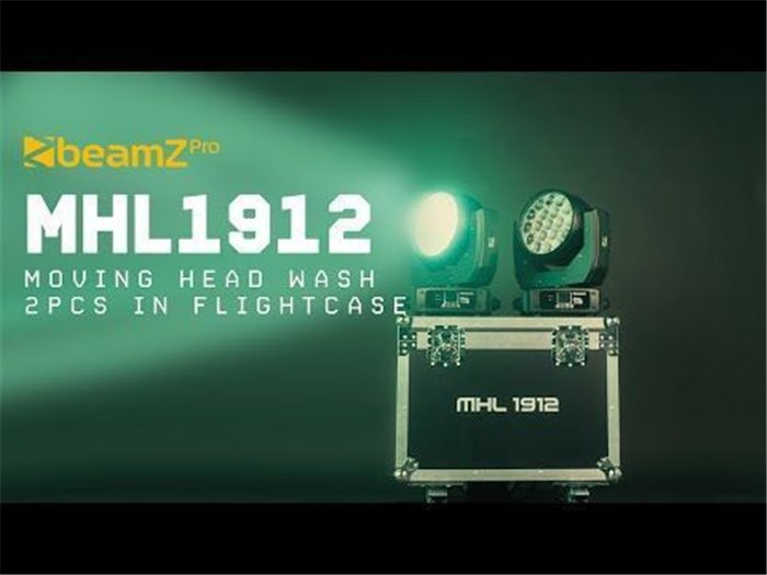 BeamZ MHL1912 Moving Head Wash with Zoom 2pcs in Flightcase