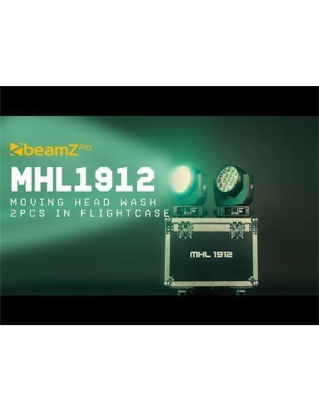 BeamZ MHL1912 Moving Head Wash with Zoom 2pcs in Flightcase