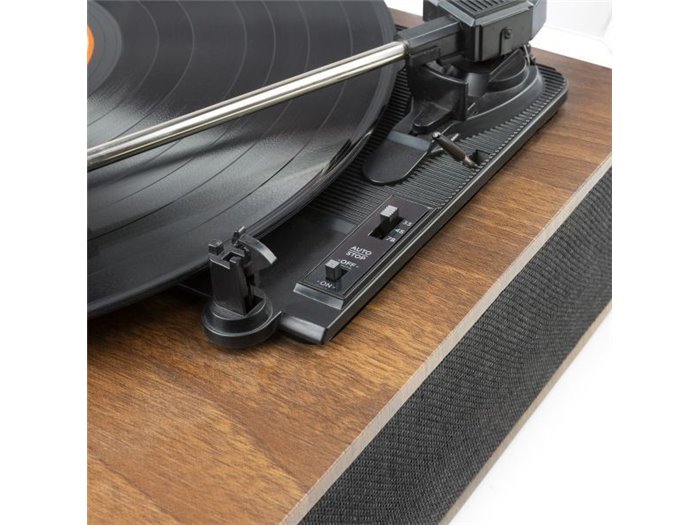 Fenton RP161 Tocadiscos retro Bluetooth in/out - Altavoces integrados - Estéreo - Nogal