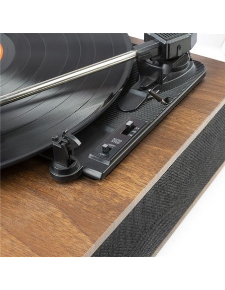 Fenton RP161 Tocadiscos retro Bluetooth in/out - Altavoces integrados - Estéreo - Nogal