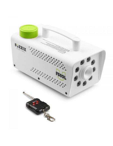 Fuzzix F509LW Máquina de humo para fiestas de 500 w con 9 LED RGB y mando a distancia inalámbrico - Blanco