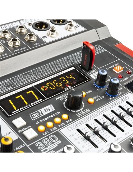 Power Dynamics PDM-T1604 Mezclador de audio de 16 canales DSP/MP3/USB Grabación