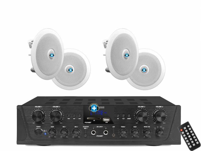 TAMPA 4X6 - HILO MUSICAL EN CASA  4 zonas - 4 altavoces techo 6 pulgadas - 4