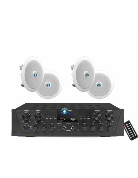 TAMPA 4X6 - HILO MUSICAL EN CASA  4 zonas - 4 altavoces techo 6 pulgadas - 4